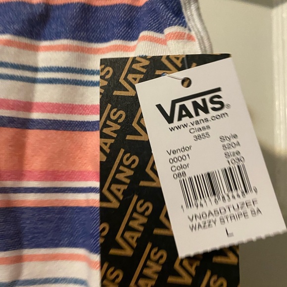 NWT! Vans Wazzy Stripe Sassed Shorts Pink Blue Multi Size Large - Picture 10 of 14